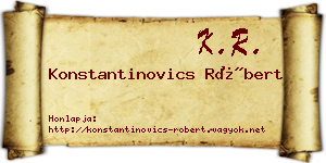 Konstantinovics Róbert névjegykártya