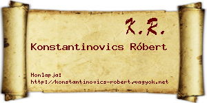 Konstantinovics Róbert névjegykártya